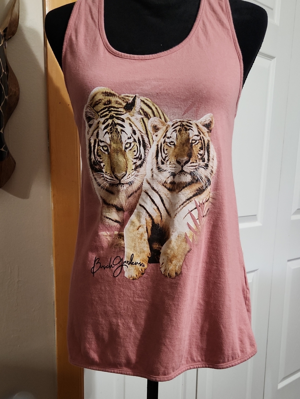 Relaxed Rose Pink Tiger Print Tank Top by Busch Gardens
